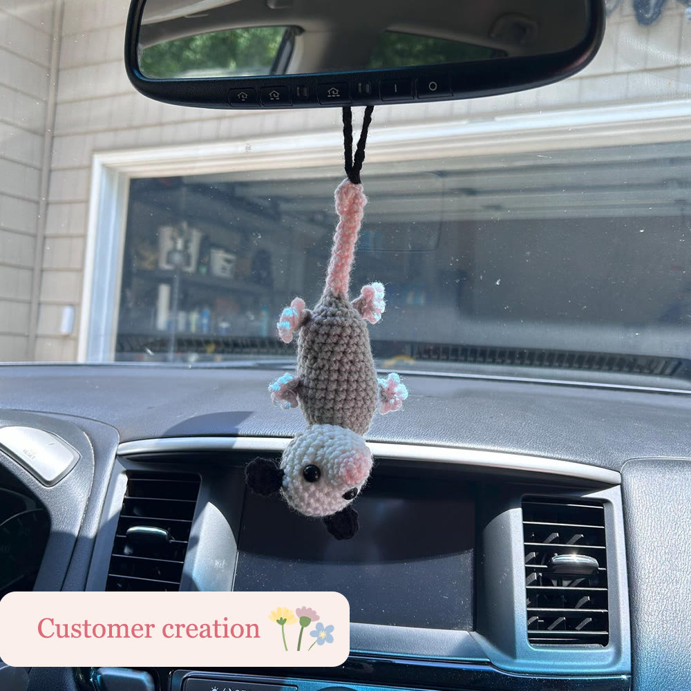 Diy Handmade Plush Opossum Crochet Kit - Car Mirror Hanging Accessory | Creative Crochet Doll  - image 8
