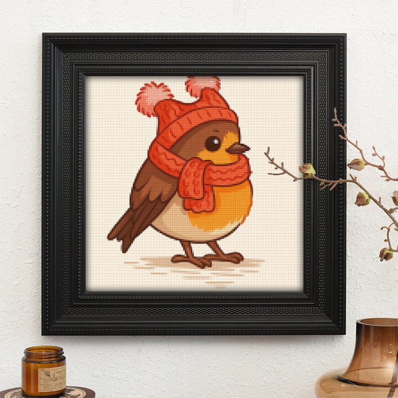  Cross Stitch Kit - Winter Bird | Adorable Animal Craft | Diy Handmade Needlework - image 10