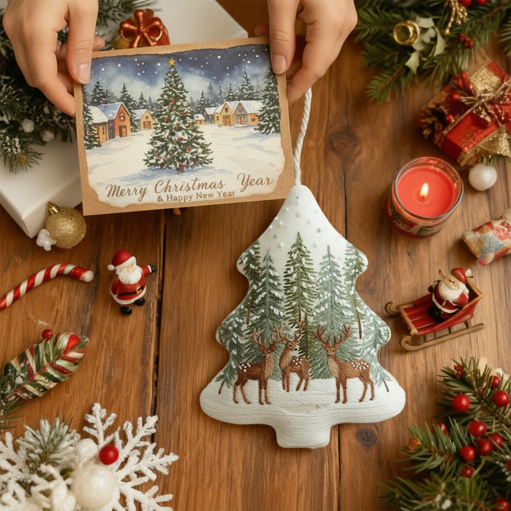 Rubbyoo Tree-shaped Embroidery Kit - Winter Forest | Winter Collection Craft | Unique Needle Art - image 9