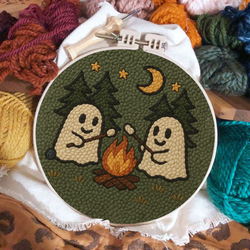 Campfire Ghost Punch Needle Kit - Spooky Halloween Coaster | Beginner Friendly Craft  - image 8