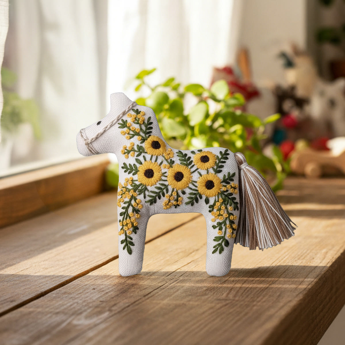 Rubbyoo Dala Horse Embroidery Kit - Sunflower Pattern | Mothers Day Gift  | Bright Floral Ornament  - image 4