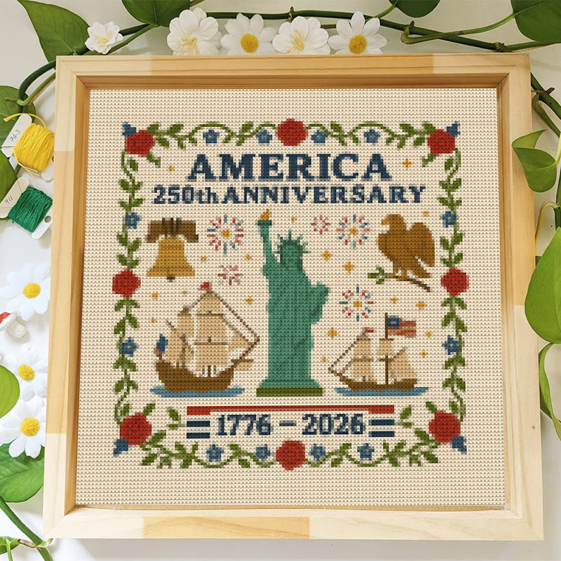 Cross Stitch Kit - Us 250th Anniversary | Diy Handmade Craft | Unique Needlework Collection - image 8