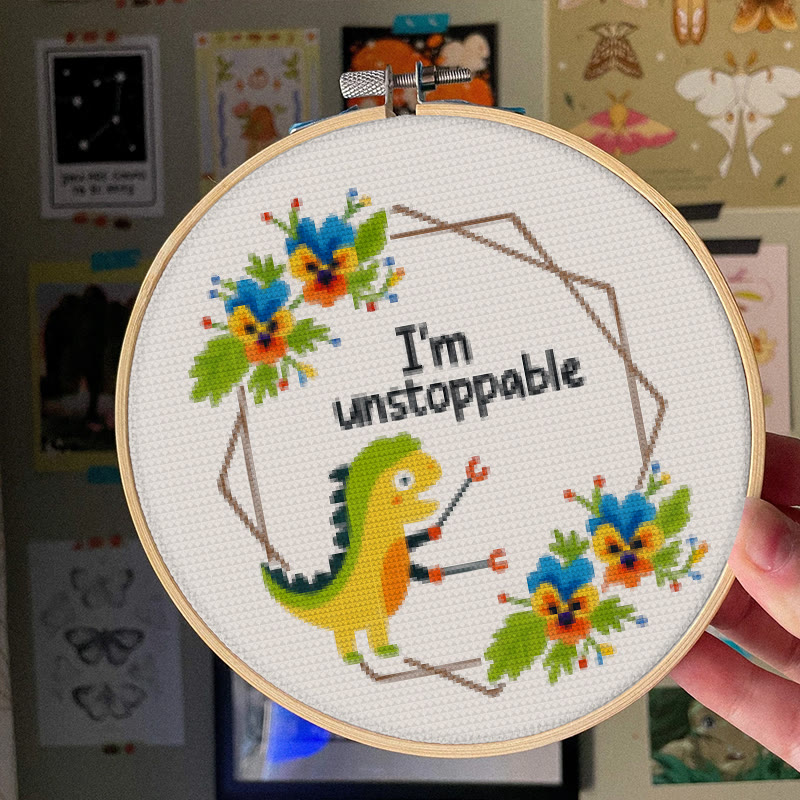 Cross Stitch Kit - Unstoppable Dinosaur | Creative Handmade Craft | Nice For Home Decor - image 3