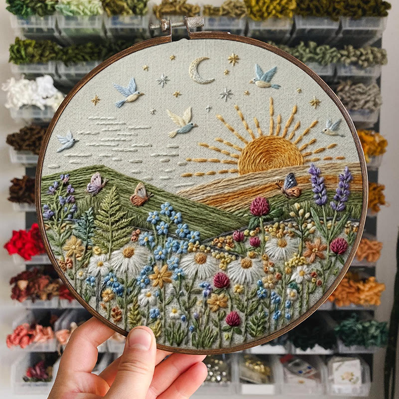 Rubbyoo Embroidery Kit - Beautiful Spring View | Diy Landscape Craft | Perfect Home Ornament - image 6