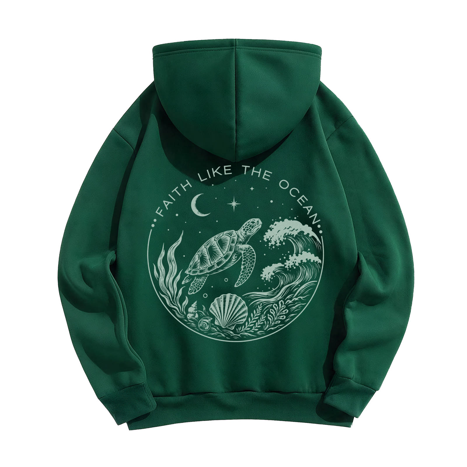 Rubbyoo Faith Like The Ocean Unisex Hoodie  - Green - 2XL - image 9