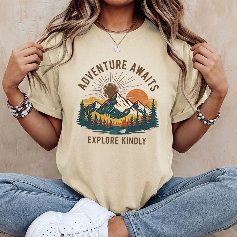 Rubbyoo Aoventure Awaits Graphic Tee - Hiking Camping Tee | Comfort Colors Shirt | Unisex Travel T-shirt - image 13
