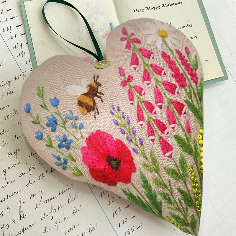 Rubbyoo Heart Embroidery Kit - Spring Flower | Perfect Handmade Gift For Her | Diy Decorative Craft  - image 6