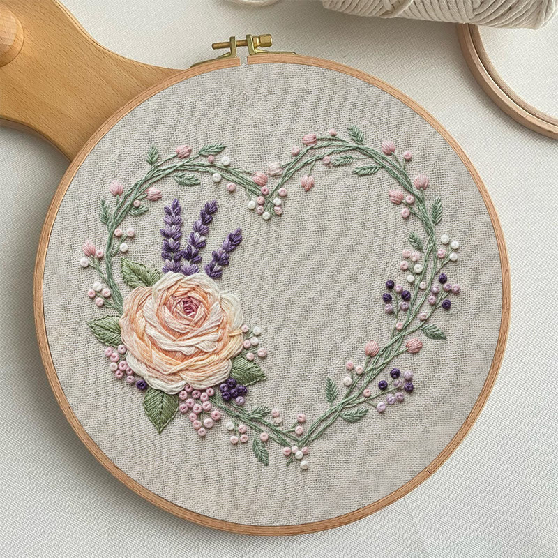 Rubbyoo Embroidery Kit - Charming Love | Handmade Floral Needlework | Nice Wall Ornament - image 6