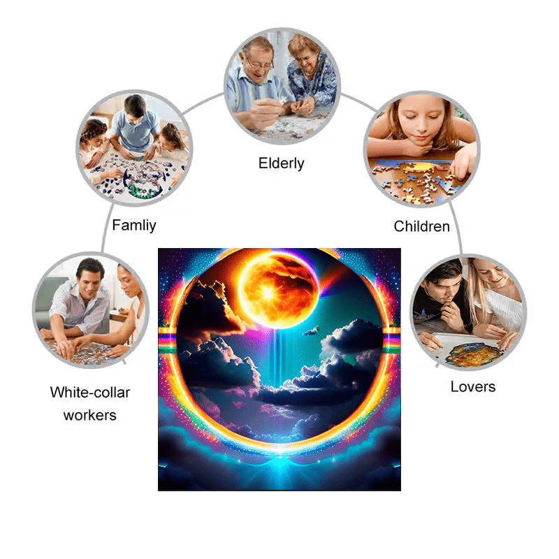 A Rainbow portal in the sky - Wooden Jigsaw Puzzle