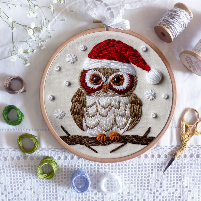 Rubbyoo Embroidery Kit- Christmas Owl - image 8