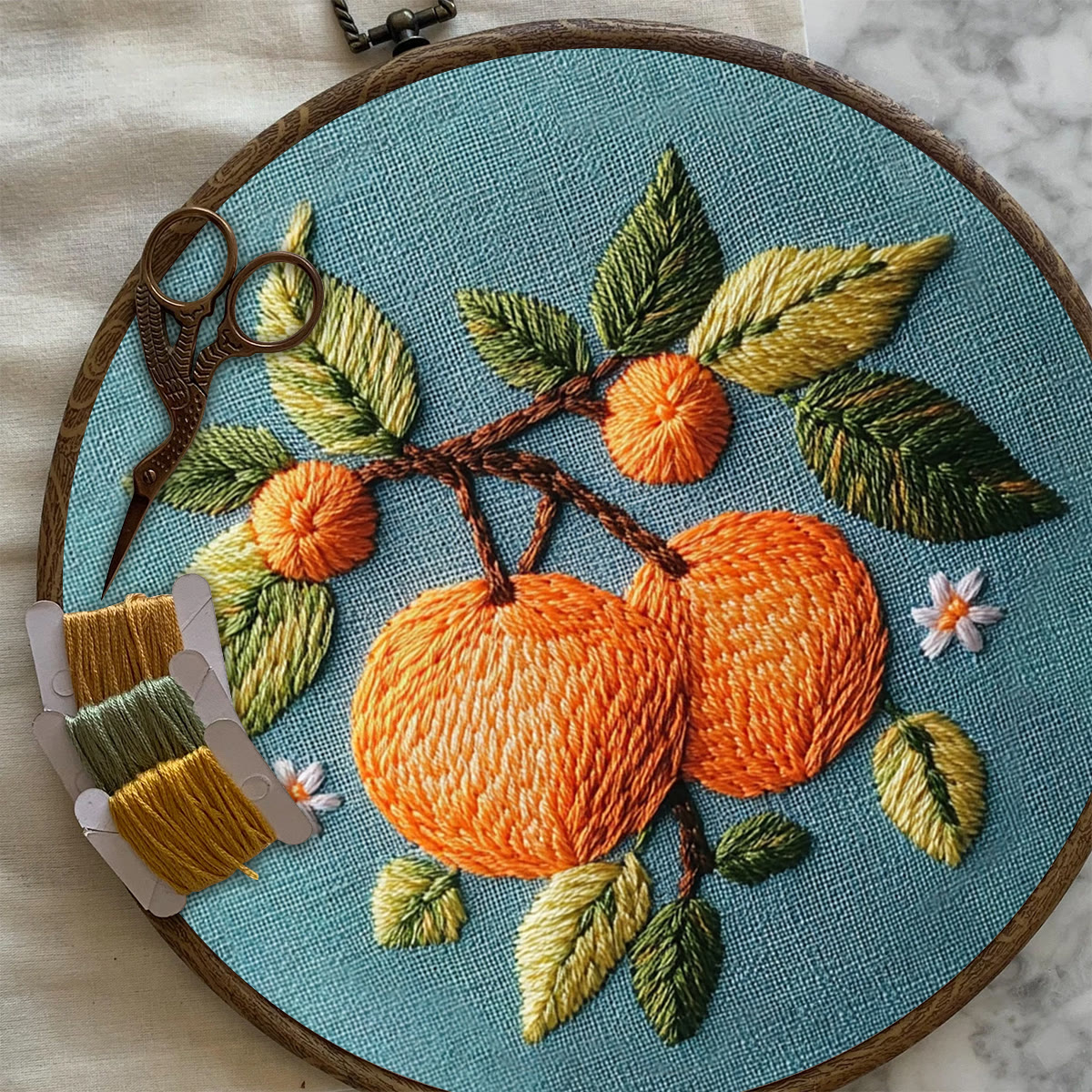 Rubbyoo Embroidery Kit-  Branch Oranges - image 7