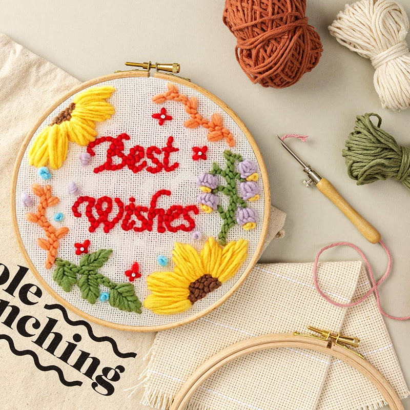 Floral Wish Punch Needle Kit - Creative Handmade Craft | Unique Birthday Gift  - image 2