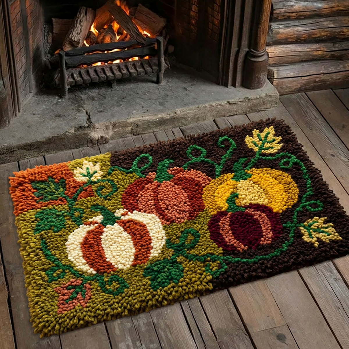 Rubbyoo Latch Hook Rug Kit - Autumn Pumpkin | Special Halloween Doormat | Thanksgiving Handmade Gift  - image 9