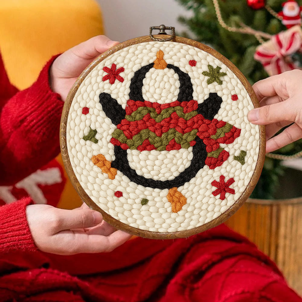 Dancing Penguin Punch Needle Kit - Easy Decorative Handicraft | Perfect Christmas Gifts  - image 6