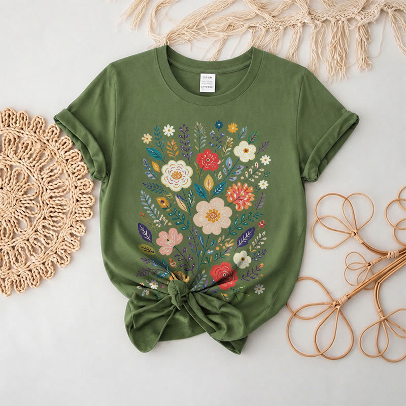 Rubbyoo Beautiful Flowers  Graphic Tee  - Elegant Floral Gift For Her  | Comfortable Daily T-shirt - image 9