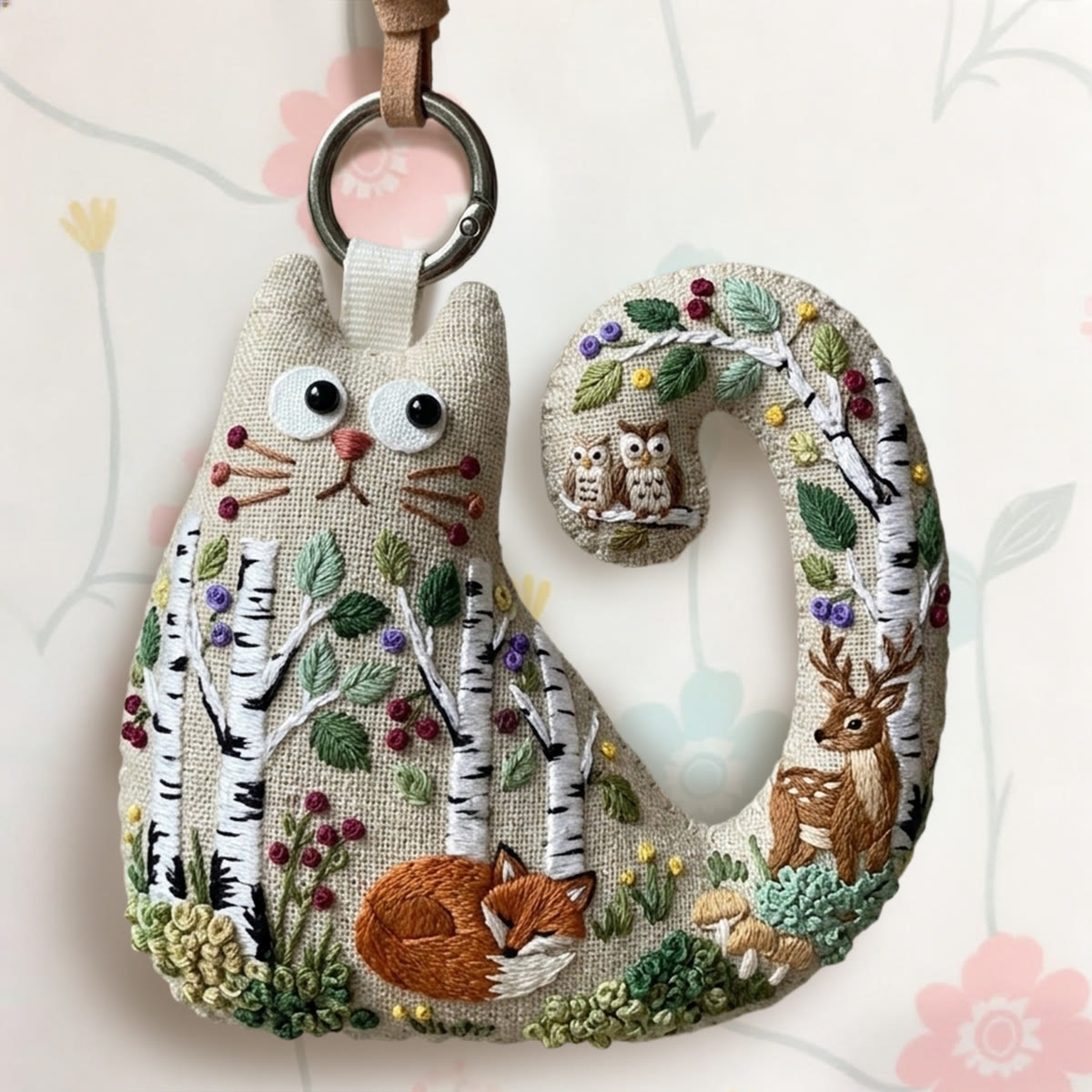 Rubbyoo Cat Embroidery Kit - Fox And Deer Forest Scene | Woodland Baby Shower Gift |  Home Gallery Wall Accent - image 5