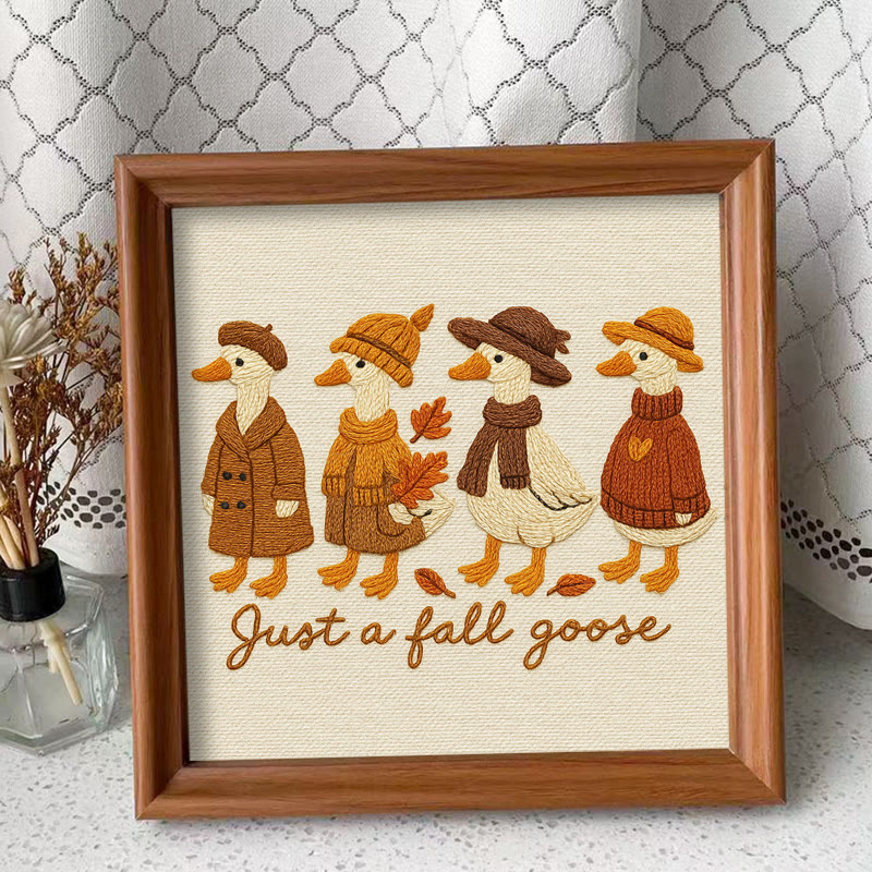 Rubbyoo Embroidery Kit - Autumn Goose | Halloween Animal Craft | Nice Handmade Gifts - Embroidery Kit Plus An Extra Frame - image 10