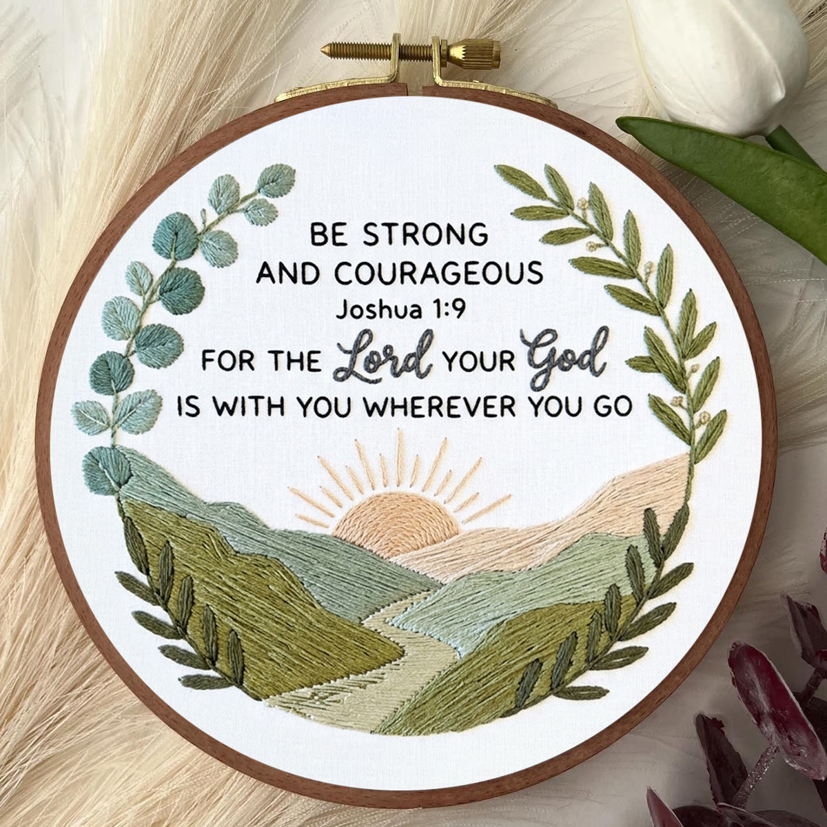 Rubbyoo Embroidery Kit - Be Strong And Courageous | Bible Joshua 1:9 | Perfect Handicraft For Christian  - image 6