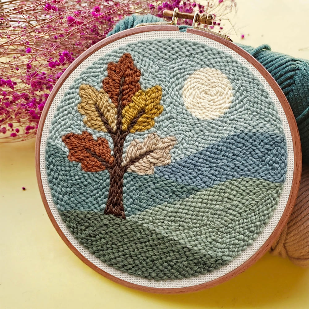 Standing Maple Tree Punch Needle Kit - Easy-to-do Handicraft For Nature Lover | Artistic Wall Hanging Art - image 7
