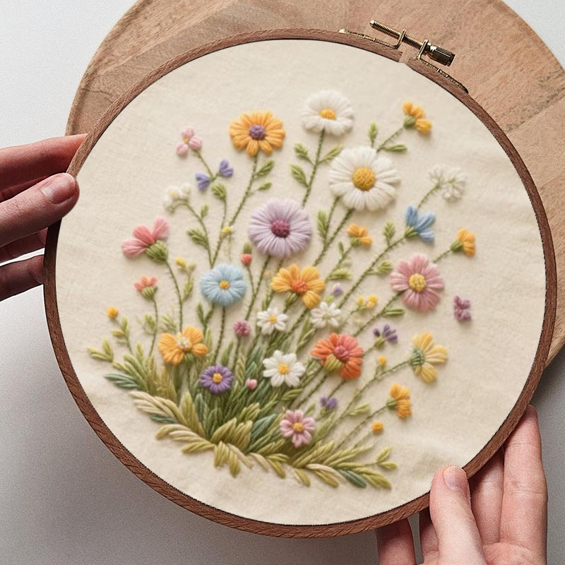 Rubbyoo Embroidery Kit - Bouquet Of Colorful Wildflowers | Beginner Embroidered | Great Gift For Her - image 8
