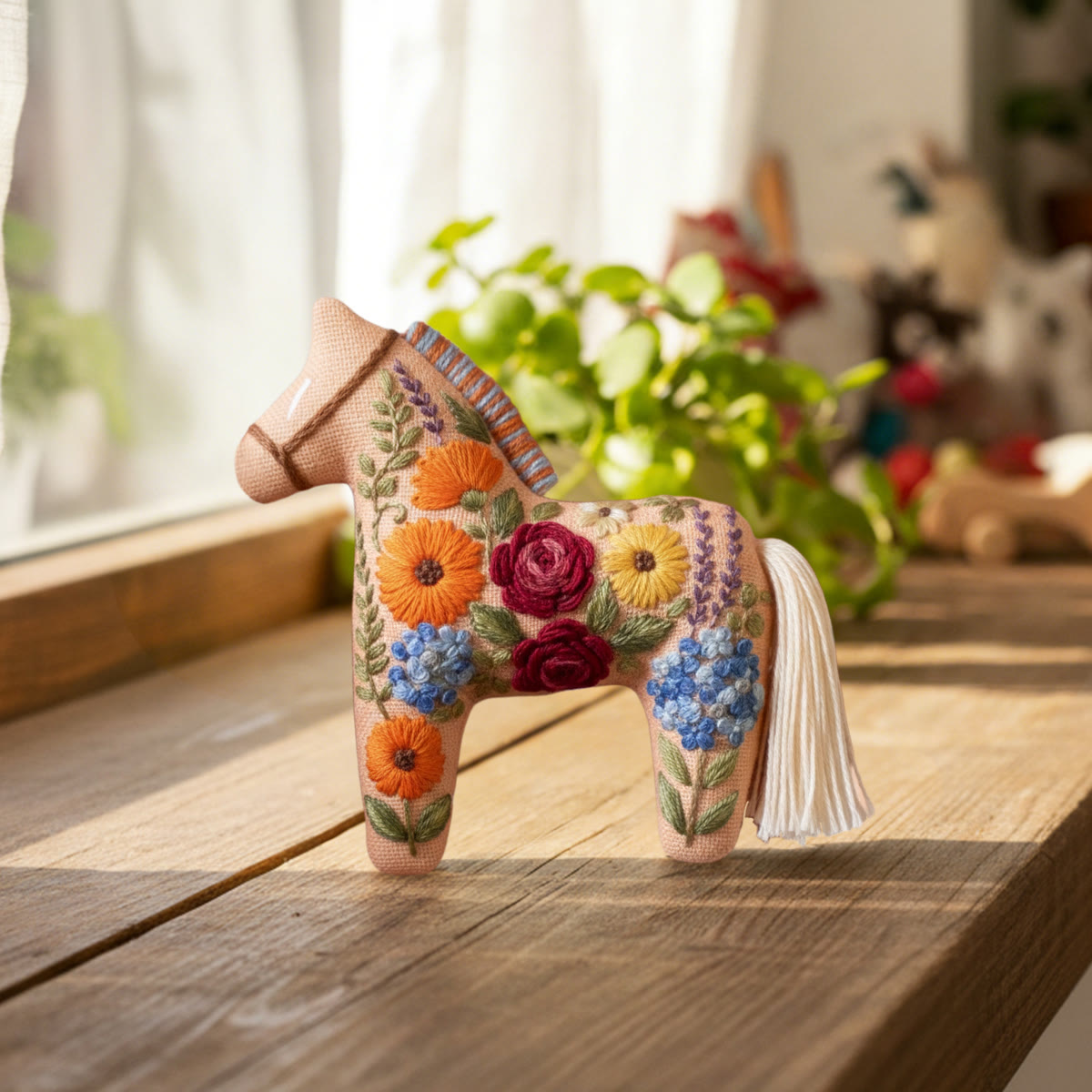 Rubbyoo Dala Horse Embroidery Kit - Colorful Flower | Beautiful Floral Craft | Perfect Handmade Gift  - image 3