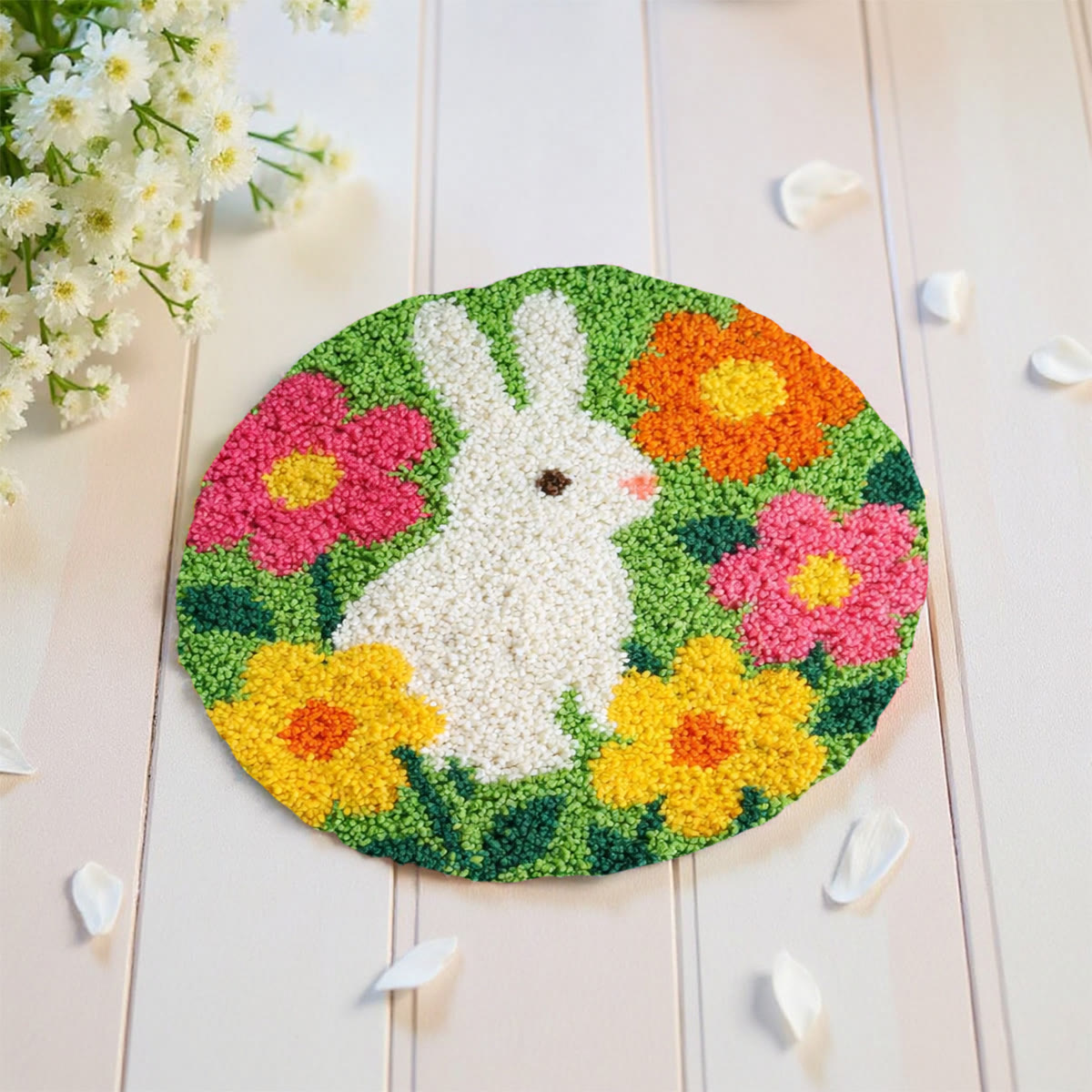 Rubbyoo Latch Hook Rug Kit - Cute Rabbit | Diy Handmade Art For Beginner | Perfect Easter Craft - image 7