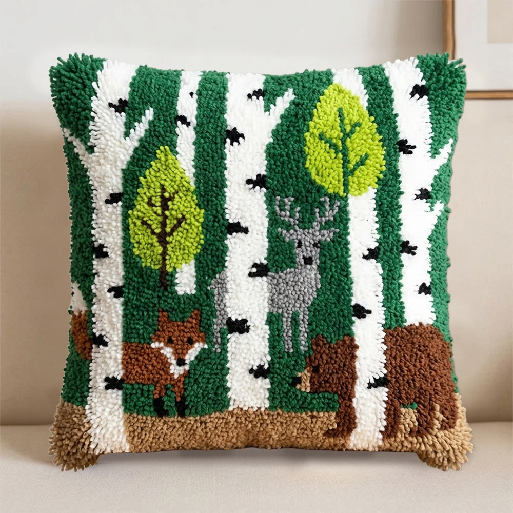 Rubbyoo Latch Hook Pillow Kit - Wild Jungle |  Unique Handmade Art | Decorative Cushion Case - image 5