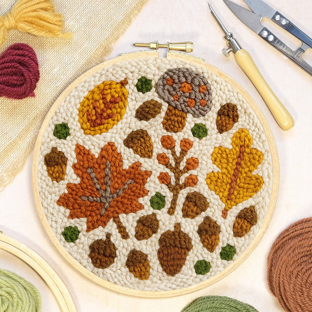 Fallen Plants Punch Needle Kit - Autumn Desk Decoration | Easy Handmade Artwork - image 5