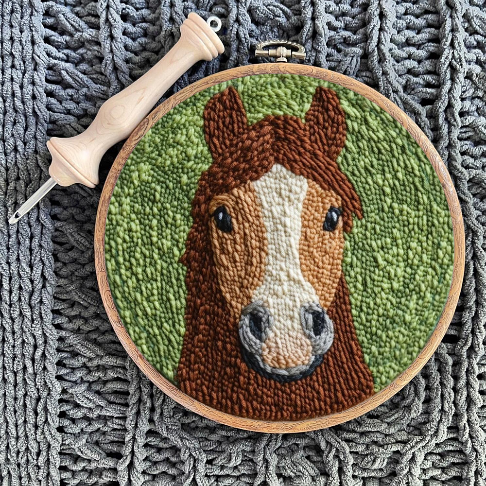 Brown Pony Punch Needle Kit - Lovely Animal Handicraft | Creative Festival Gift  - image 9