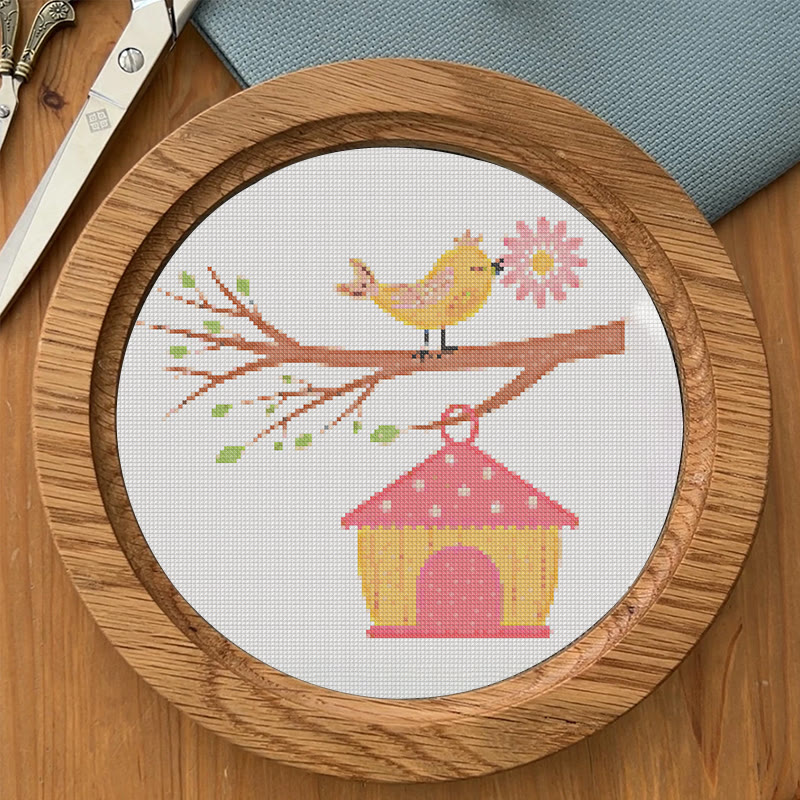  Cross Stitch Kit - Spring Birdhouse | Diy Sewing Birthday Gifts | Handmade Home Decoration - image 10