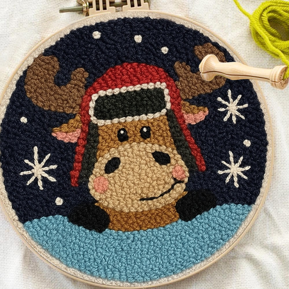  Cute Elk Punch Needle Kit - Handmade Animal Art | Perfect Holiday Gift - image 10