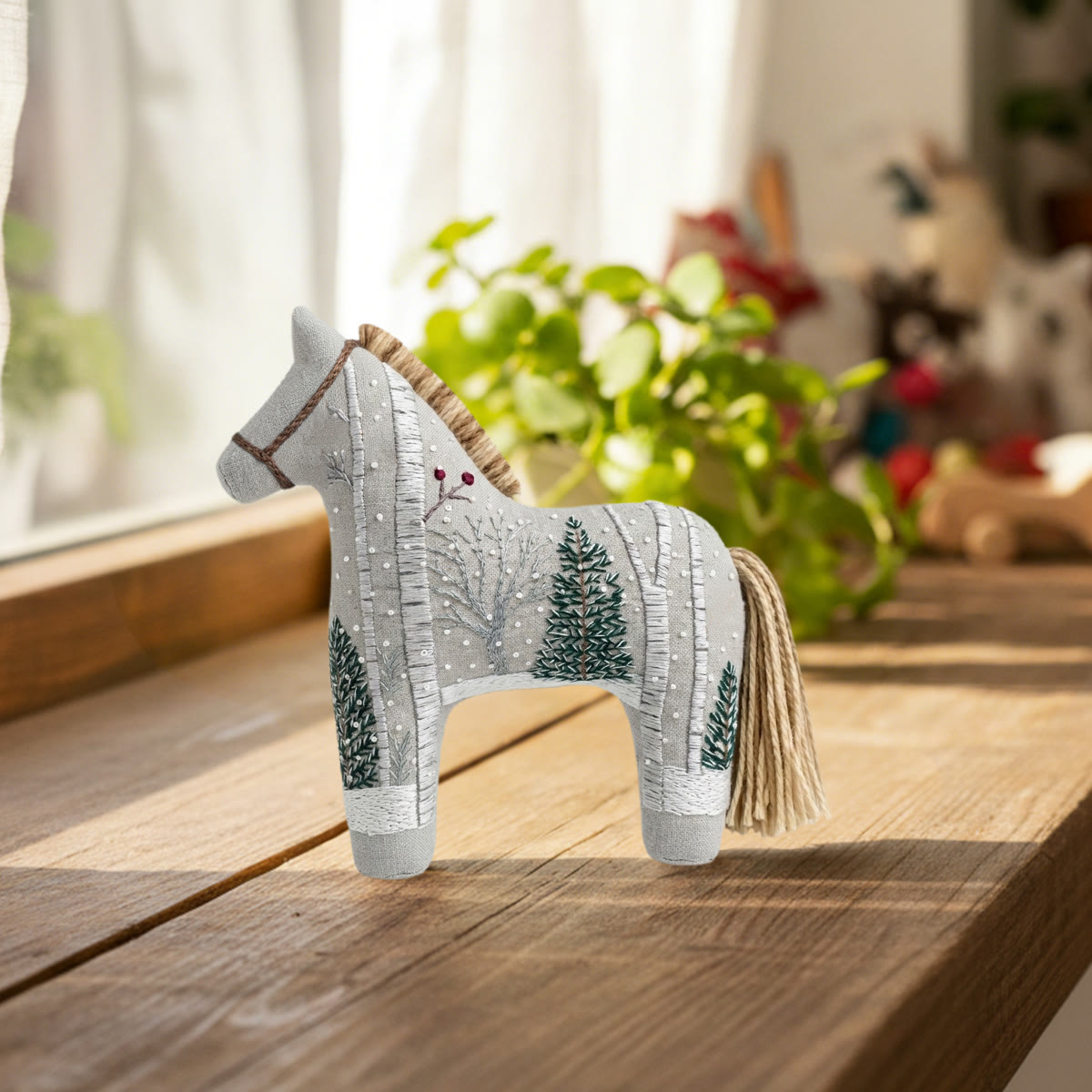 Rubbyoo Dala Horse Embroidery Kit - Birch Tree Forest | Elegant Housewarming Gift | Modern Farmhouse Decor - image 4