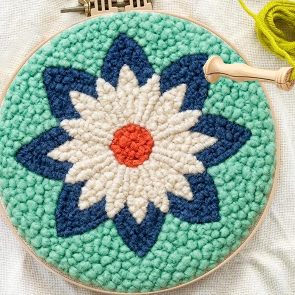 Geometric Art Punch Needle Kit - Diy Craft For Starter | Soft Yarn Ornament - image 9
