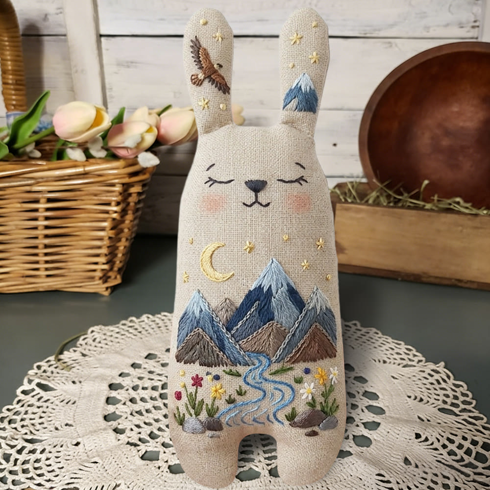 Rubbyoo Bunny Toy Embroidery Kit - Mountains And Stars | Sewing Craft Ideas | Diy Bunny Toy  - image 4