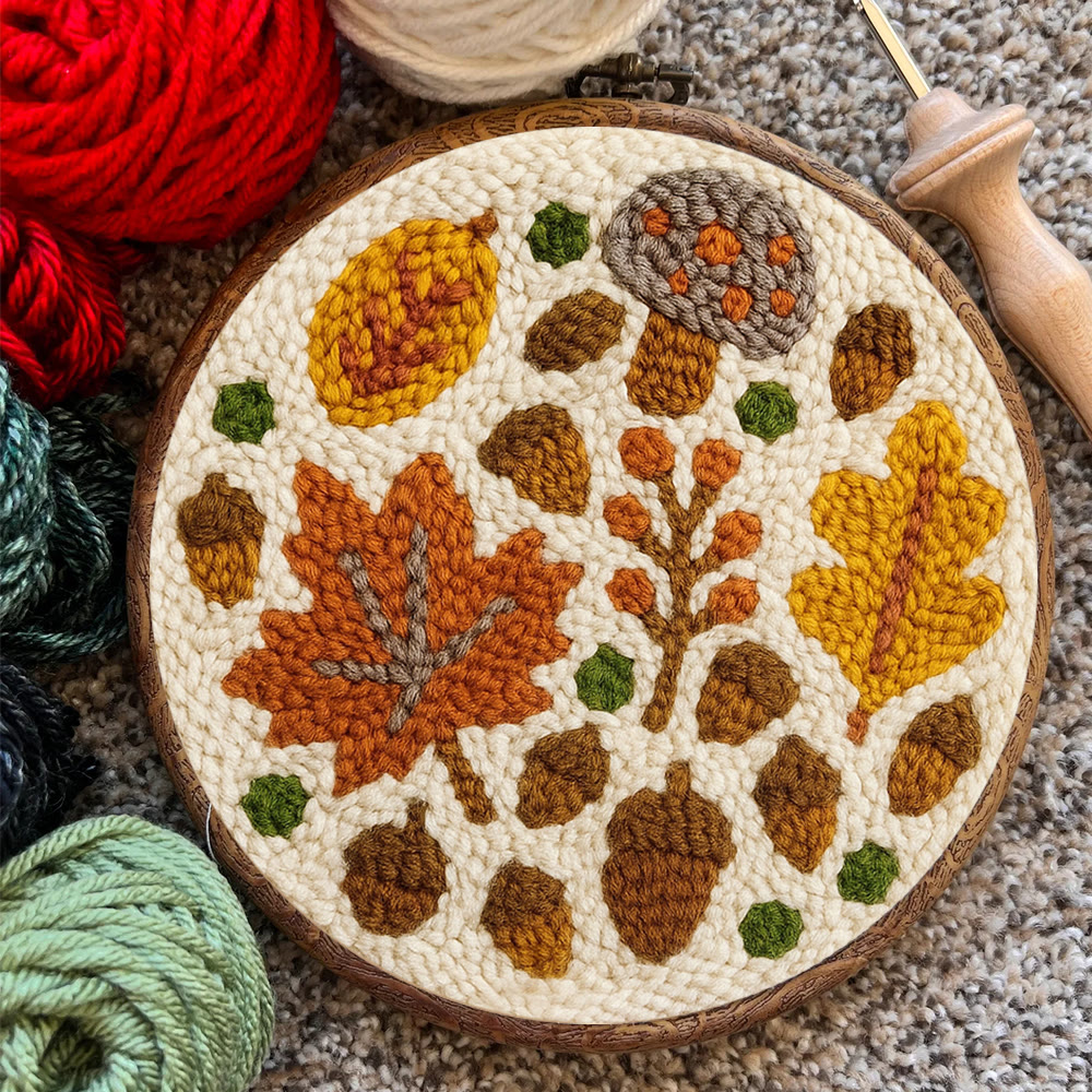 Fallen Plants Punch Needle Kit - Autumn Desk Decoration | Easy Handmade Artwork - image 6