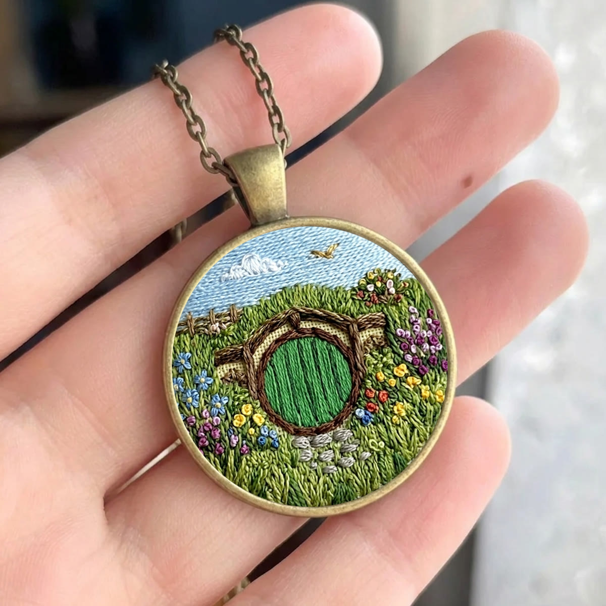 Rubbyoo Embroidery Accessories Kit - Green Round Door | Fantasy Gift For Book Lovers | Whimsical Magnet - image 10