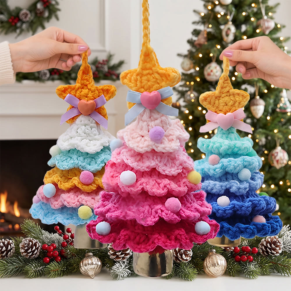 Rubbyoo Colorful Xmas Tree Hanging - Handmade Crochet Christmas Ornament | Festive Party Accent - image 7