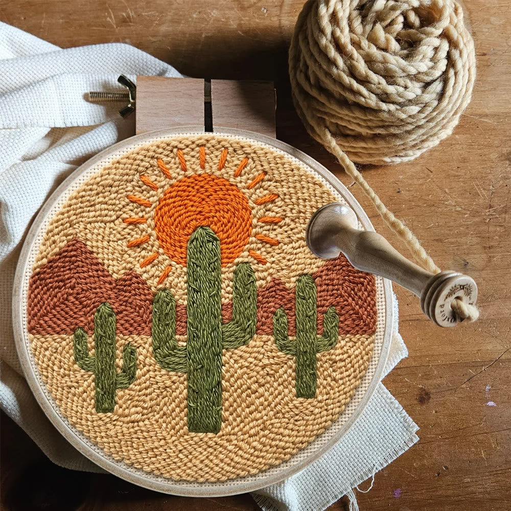 Desert Cactus Punch Needle Kit - Special Nature View Motif | Mindful Crafting Therapy - image 10