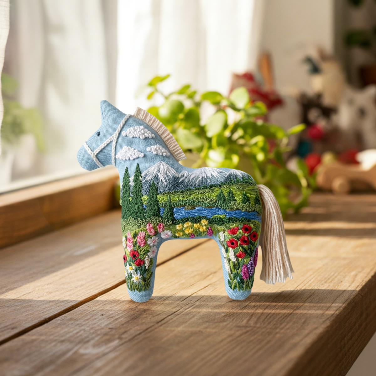 Rubbyoo Dala Horse Embroidery Kit - Sunny Day | Sewing Hanging Ornament | Lovely Pony Toy - image 4