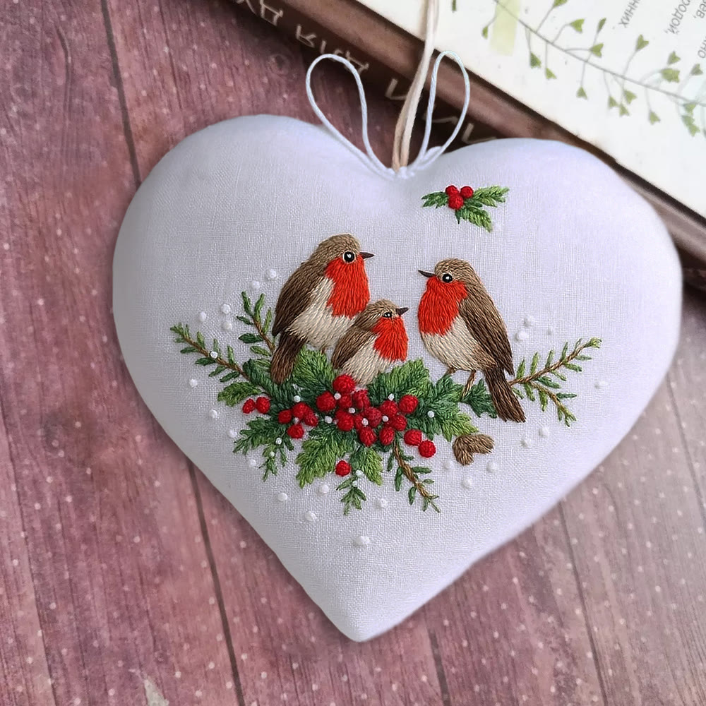 Rubbyoo Heart Embroidery Kit - Bird Family | Christmas Bird Art | Perfect For Bird Lovers - image 8