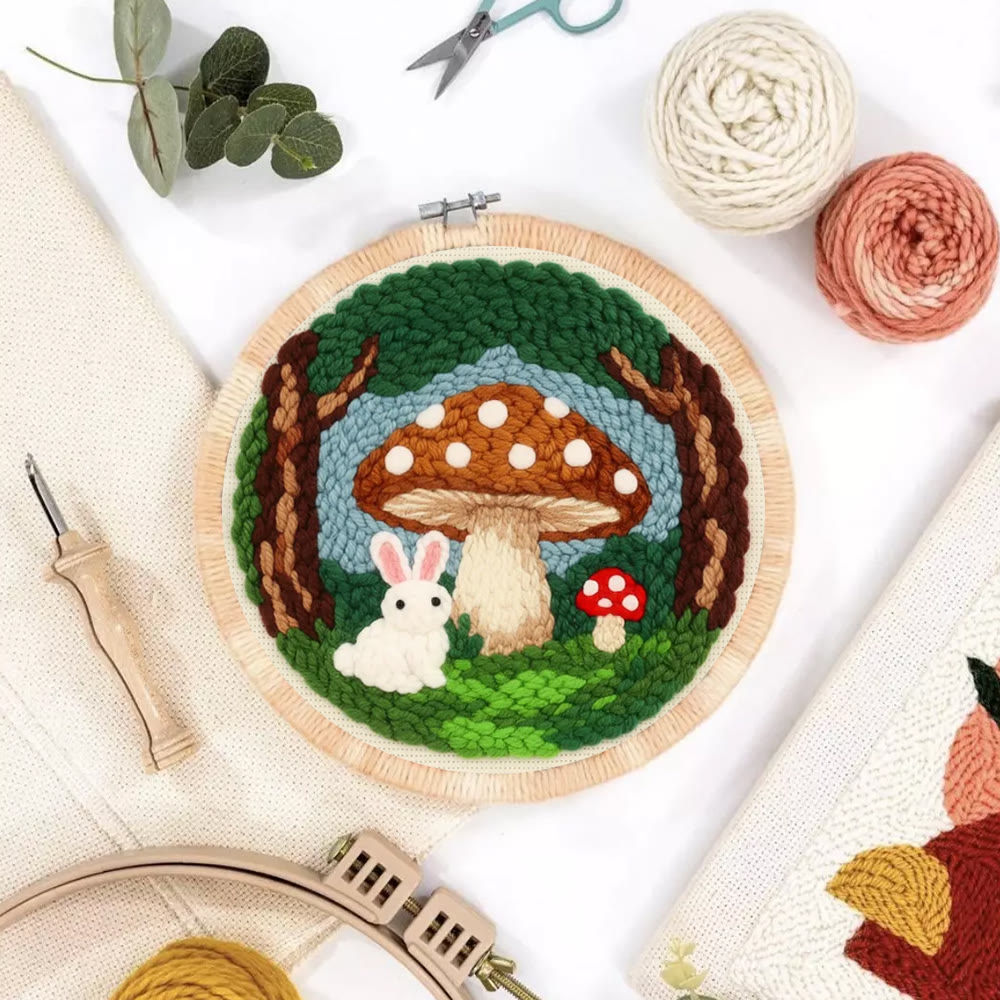 Whimsical Forest Bunny Mushroom Punch Needle Kit – Gift for Handcraft Enthusiasts | Warm Cute Home Decor - image 7
