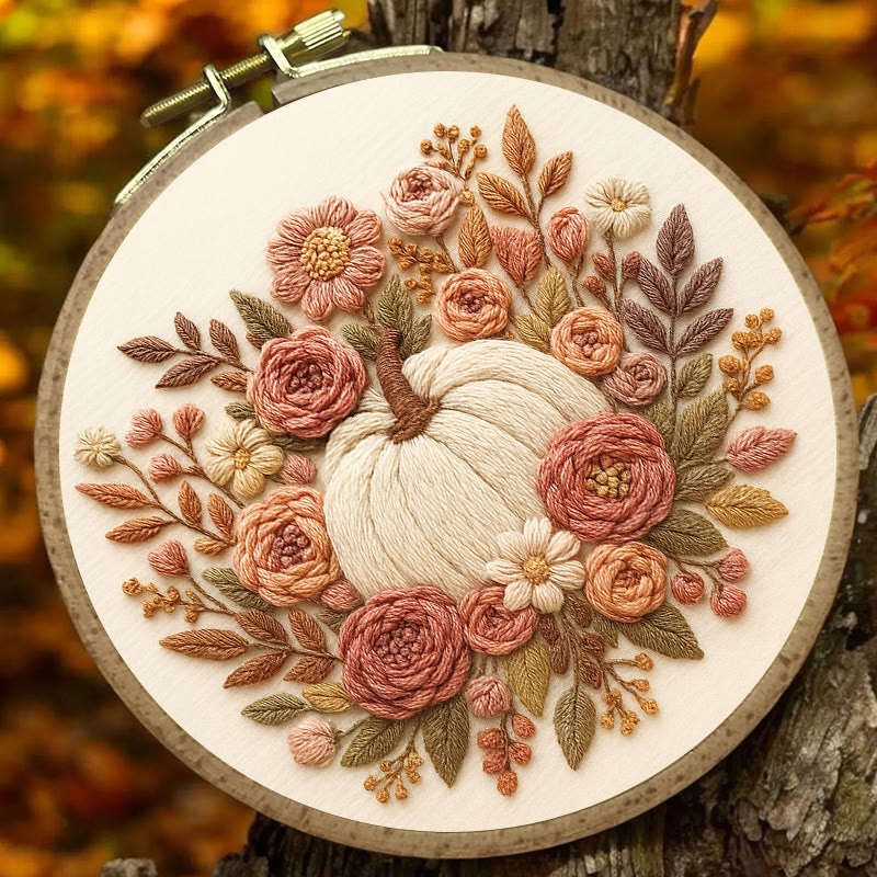 Rubbyoo Embroidery Kit - Floral Pumpkin | Halloween Wall Decor  | Diy Thanksgiving Gifts  - image 9