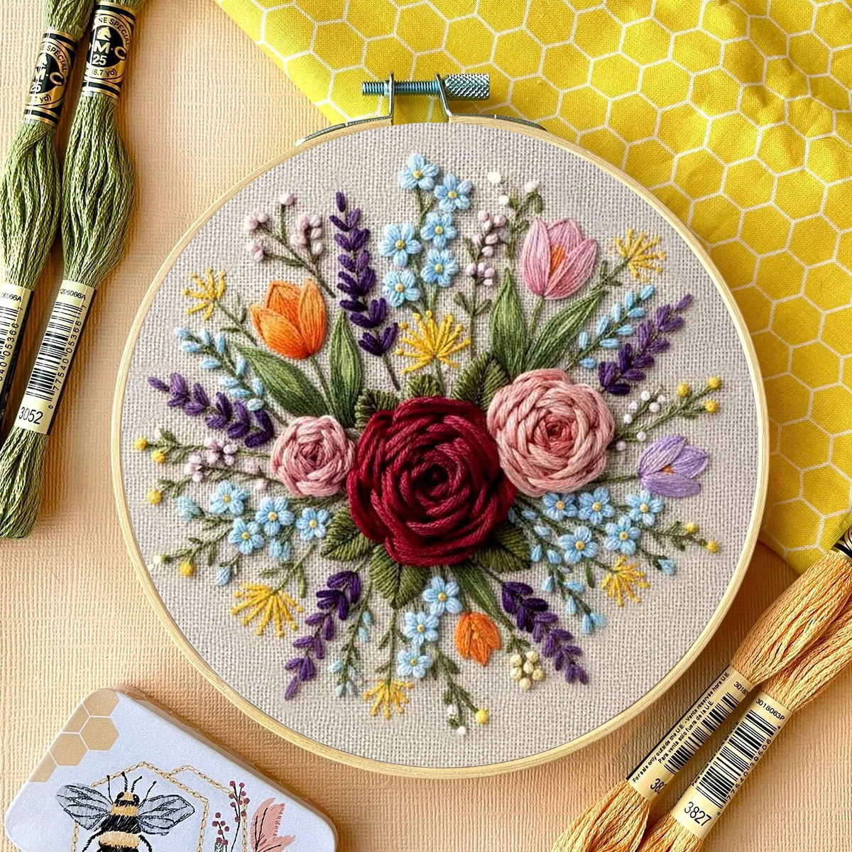 Rubbyoo Embroidery Kit - Romantic Roses | Handmade Gift For Her | Diy Valentine Day Gift - image 12