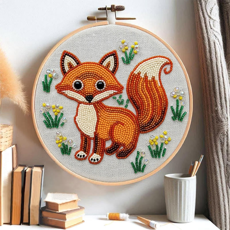 Rubbyoo Bead Embroidery Kit - Little Fox | Diy Animal Handicraft | Unique Decorative Art - image 4