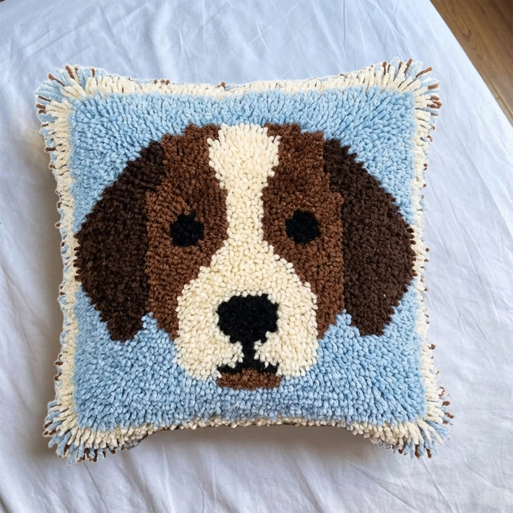 Rubbyoo Latch Hook Pillow Kit - Brown Puppy | Adorable Animal Home Decor | Perfect Gift For Dog Lovers - image 7