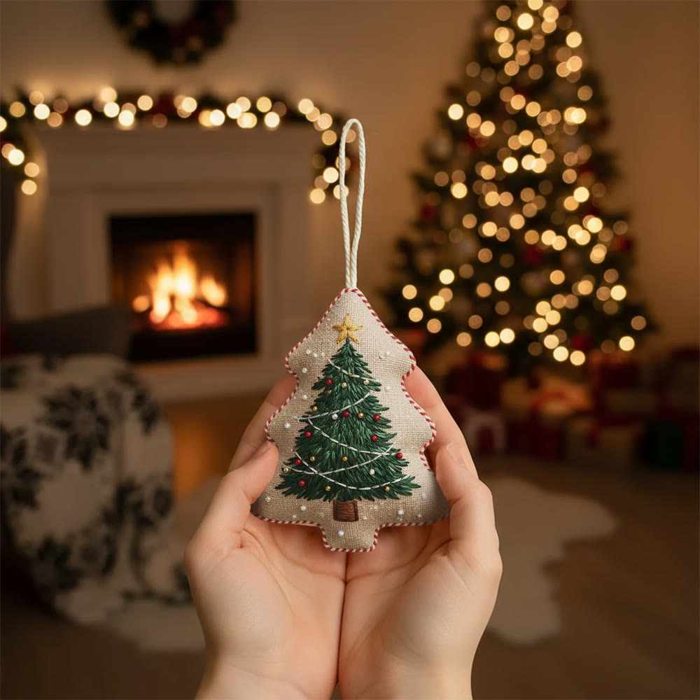 Rubbyoo Tree-shaped Embroidery Kit - Classic Christmas Tree | Diy Project For Beginners | Ideal For Cozy Home Decor - image 4