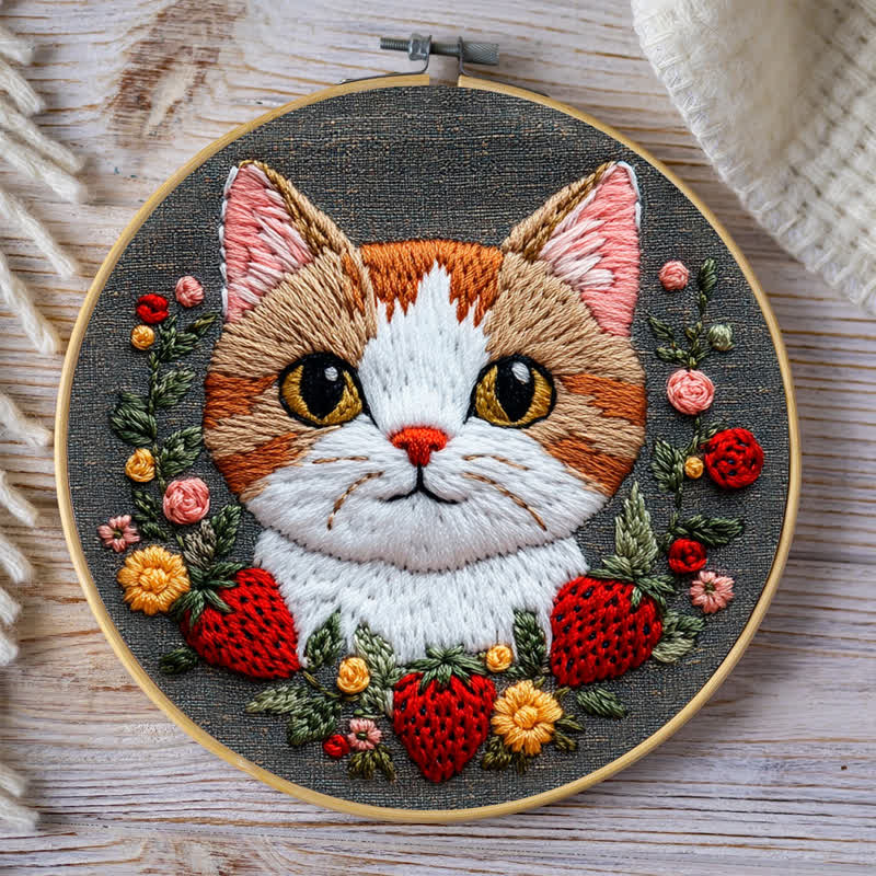 Rubbyoo Embroidery Kit - Strawberry Cat - image 8