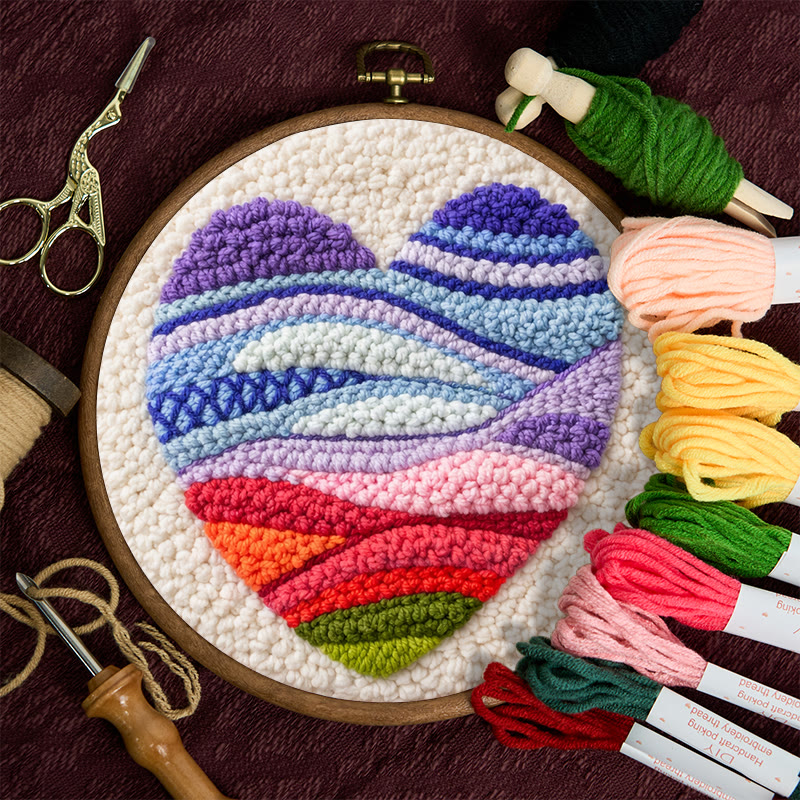 Vivid Heart Punch Needle Kit - Idea Handmade Craft | Perfect Gift For Mom - image 2