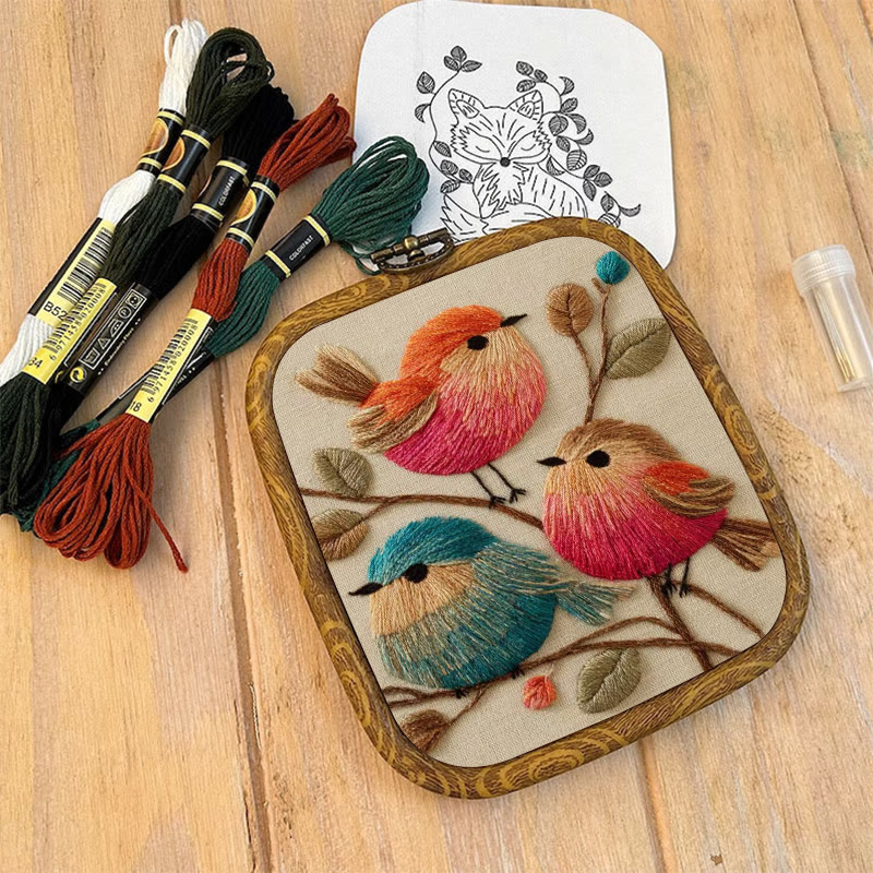 Rubbyoo Embroidery Kit - Vibrant Birds | Animal Hoop Art | Handmade Room Ornament - image 10