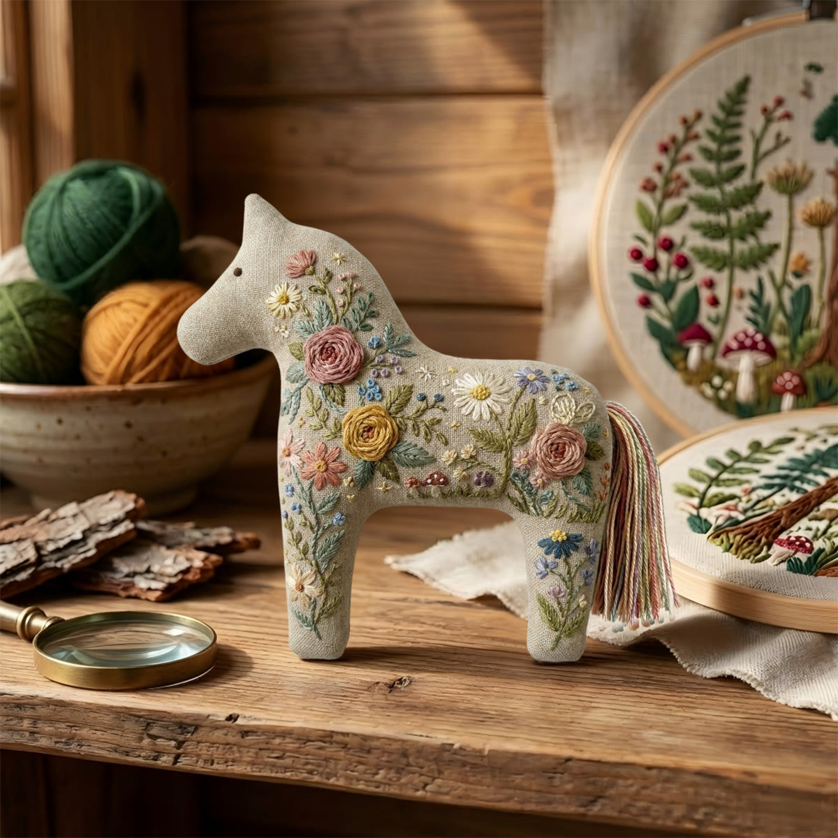 Rubbyoo Dala Horse Embroidery Kit - Various Pretty Flowers | Unique Animal Handicraft | Homey Atmosphere - image 5